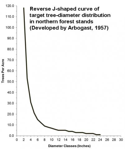 Ralph Nyland: Reverse J-shaped graph of tree diameter distributions